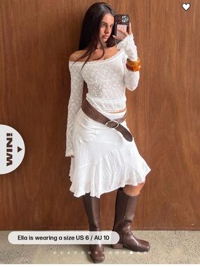 Princess Polly white midi skirt